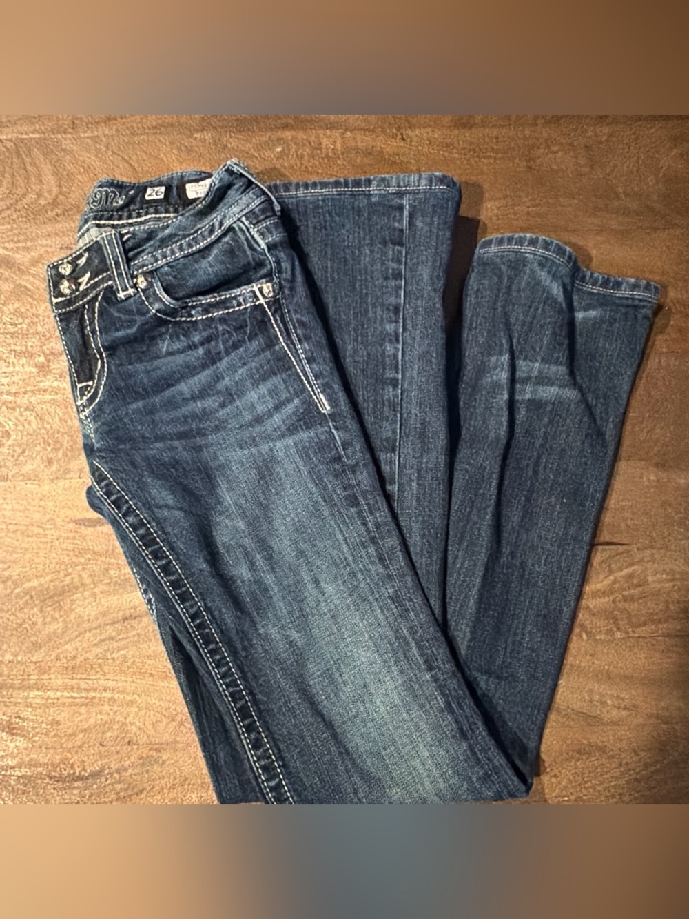 MISS ME BLACK LACE BOOTCUT JEANS jp5002-2 Boot Size 26 - Picture 5 of 8